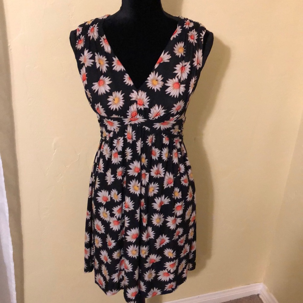 Floral summer dress, black, size L
